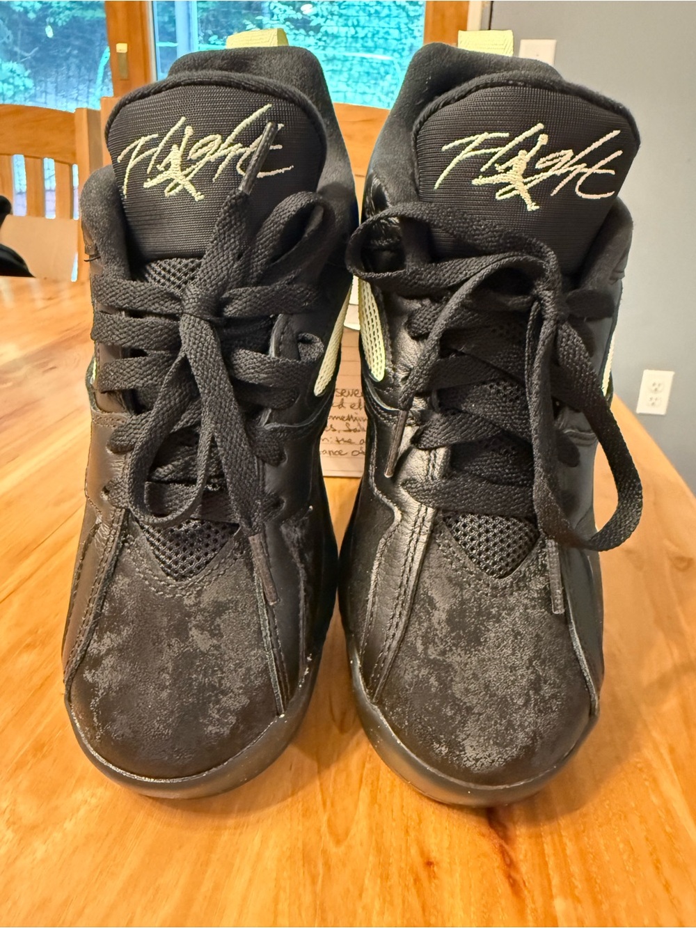 Jordan Kids Black and Light Yellow Flight Lace-Up Sneakers